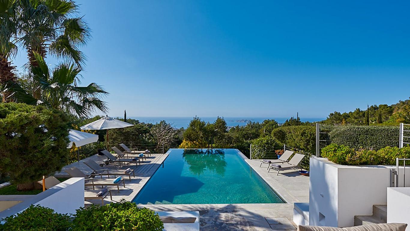 Modern and  Luxury Villa Julia located on a hill at the top of Cala Tarida