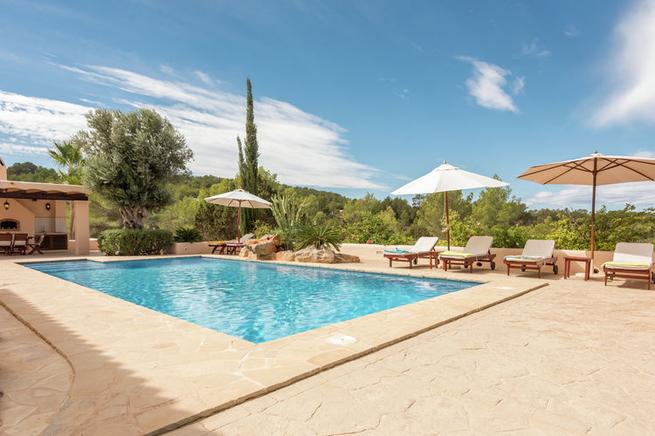 Luxury villa with Mediterranean style near the beach of Cala Tarida, Ibiza