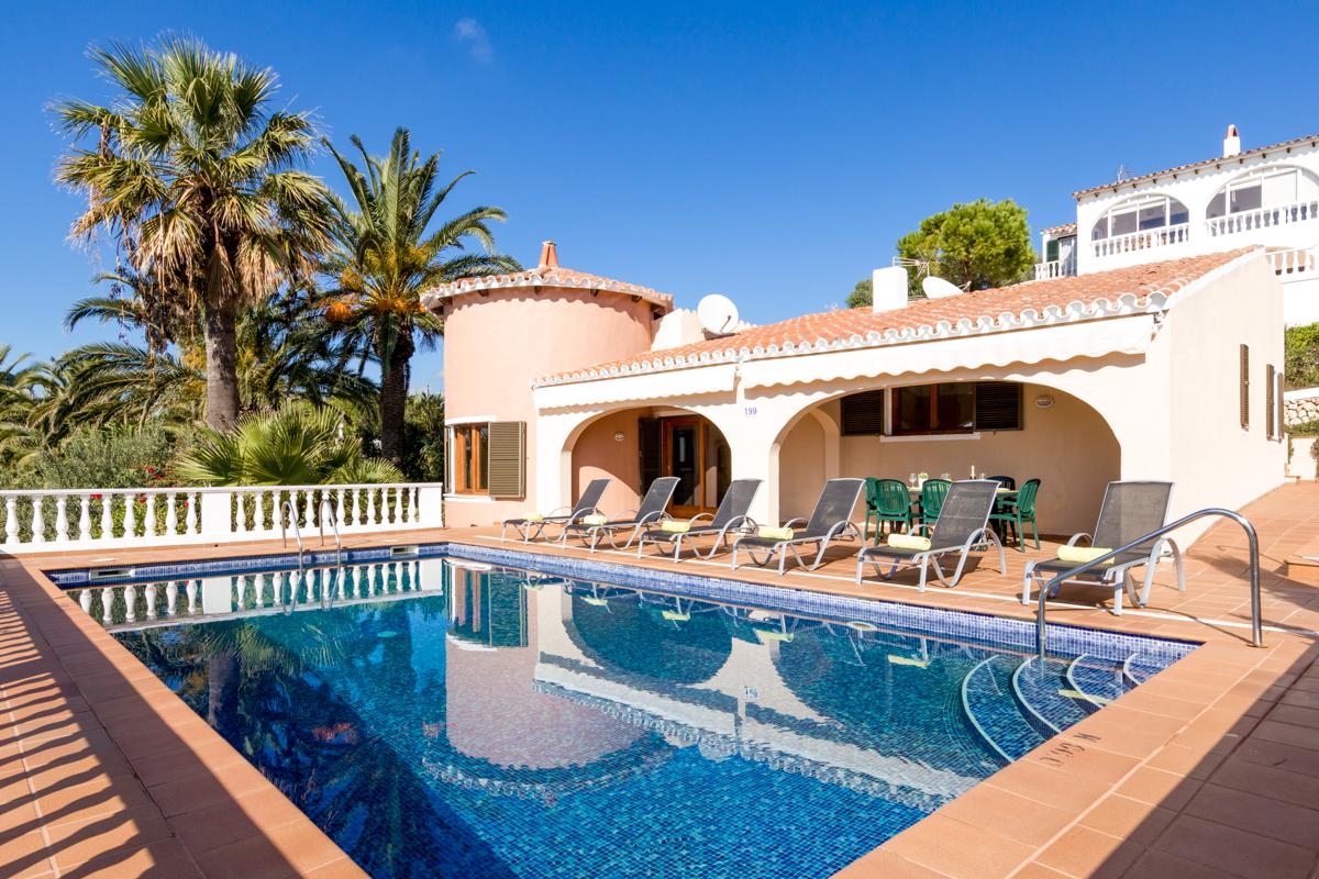 Magnifique villa is just 1.9 km drive from the pretty bay of Son Bou, Menorca