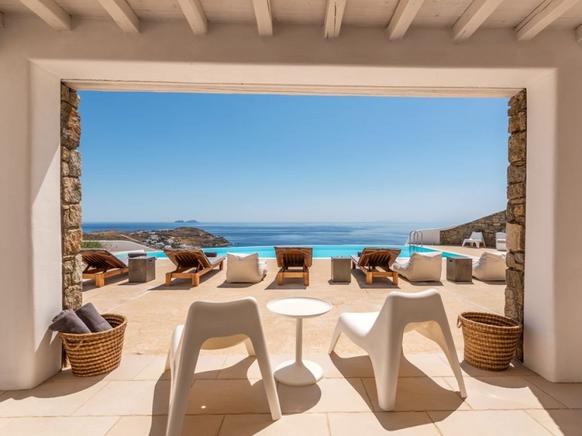 Frontline luxury villa rental is an Ideal Retreat in Elia, Mykonos, Greece