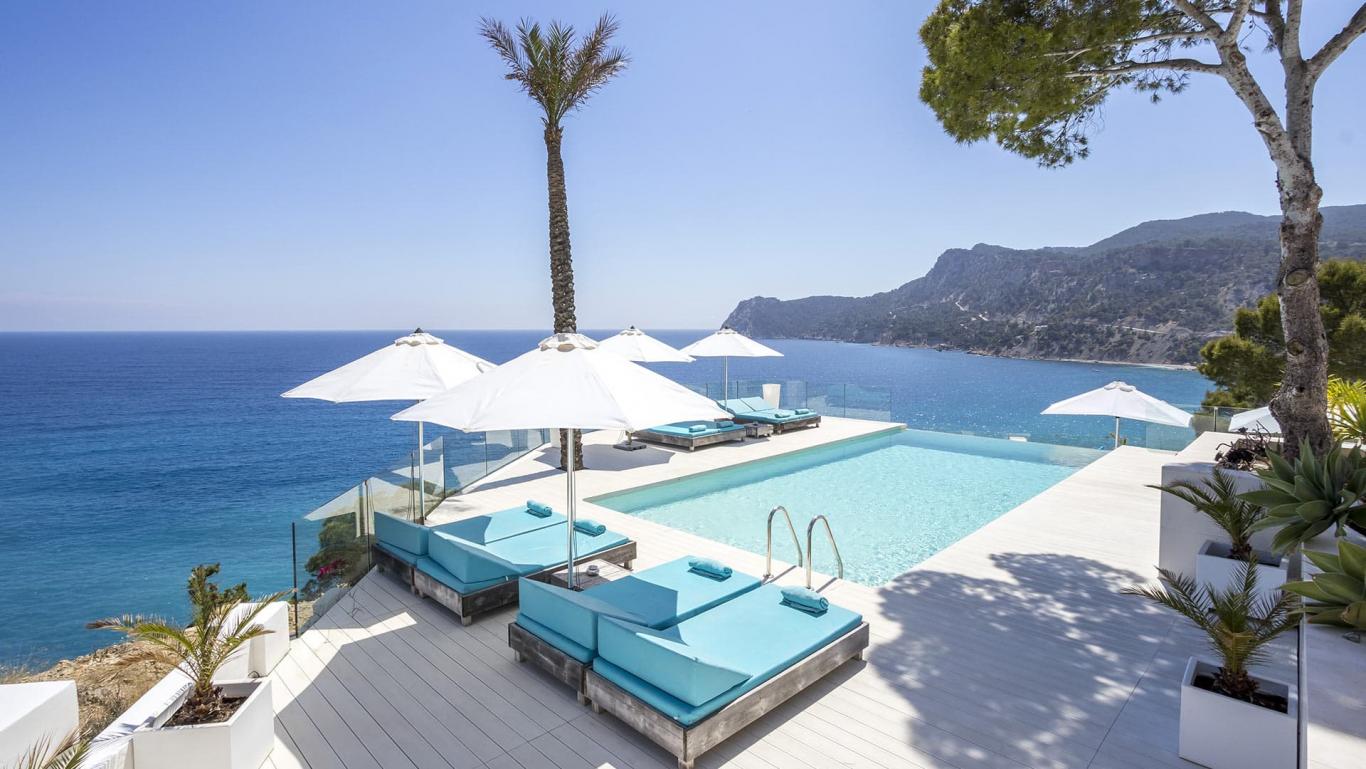 Luxury Villa White Pearl in Es Cubells in the South of Ibiza Island, Spain.
