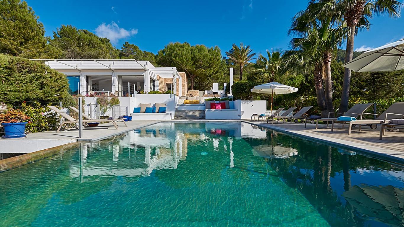 Modern and  Luxury Villa Julia located on a hill at the top of Cala Tarida